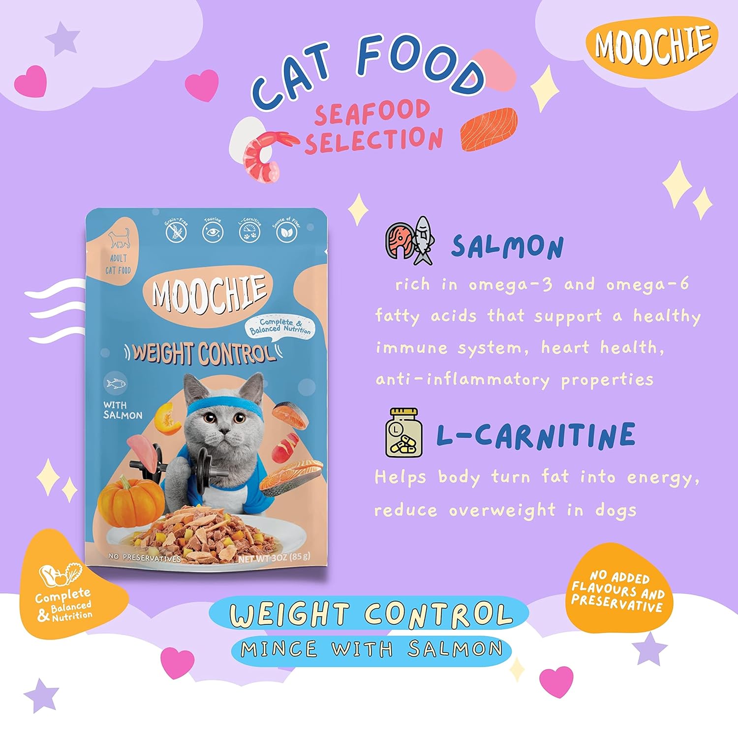 Moochie Wet Food Gravy for Cats - 6 Mix Flavors (85g)