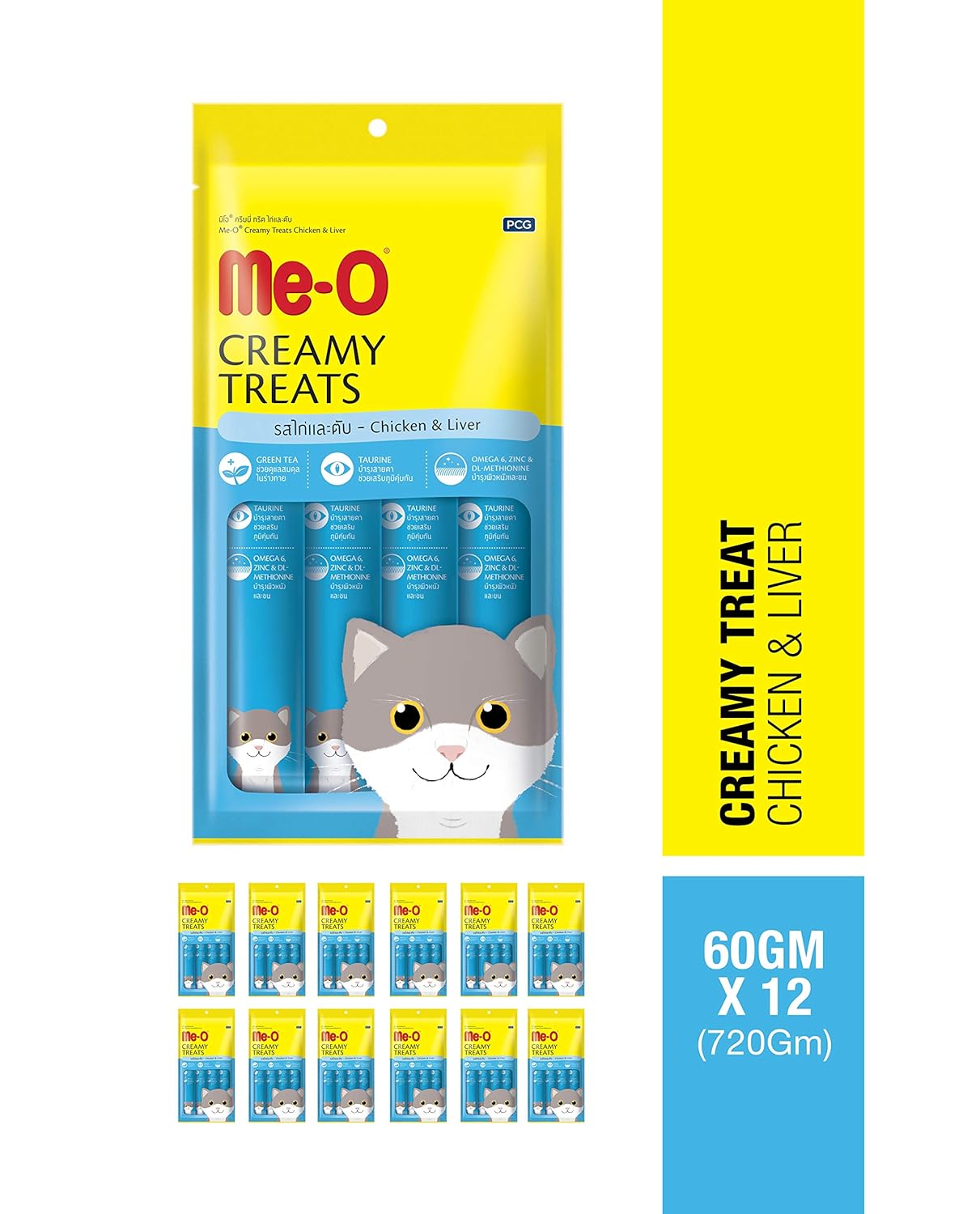 Me-O Creamy Cat Treats - Chicken & Liver Flavor  60g