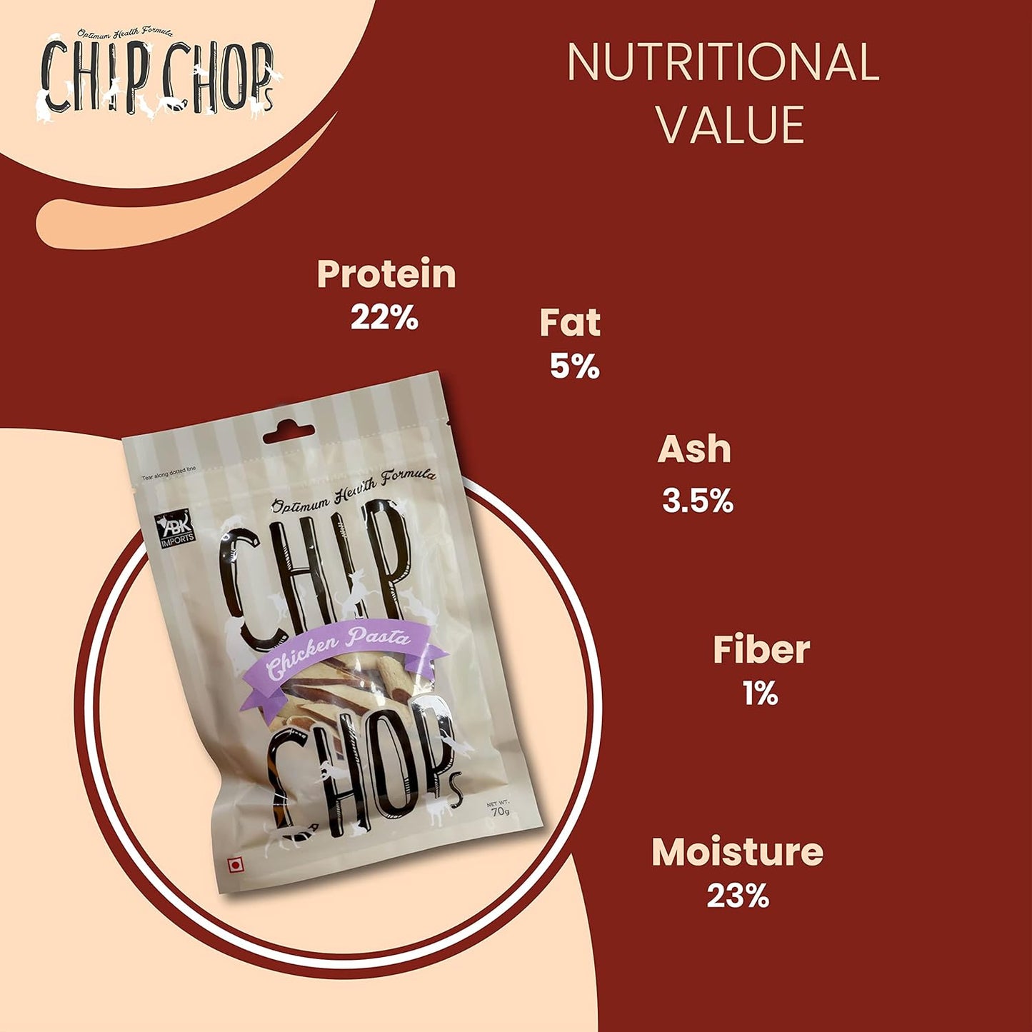 CHIP CHOP CHICKEN PASTA DOG TREATS 70g