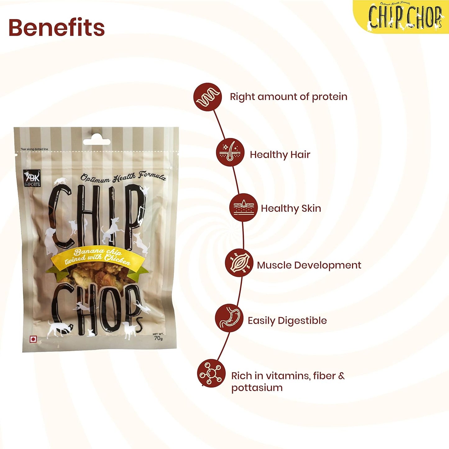 CHIP CHOPS BANANA CHICKEN DOG TREATS 70g