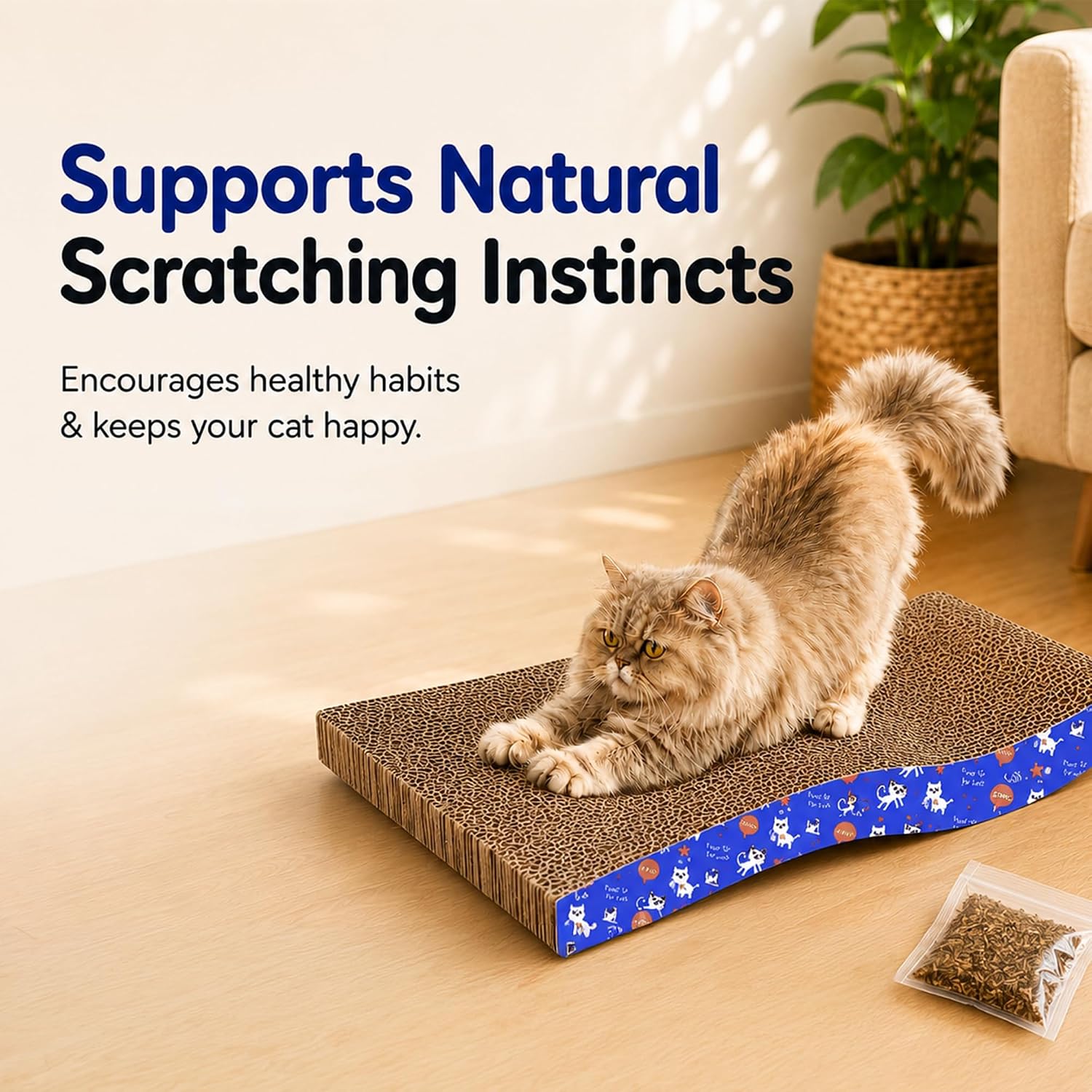 PETS EMPIRE S-Shaped Cat Scratcher Cardboard