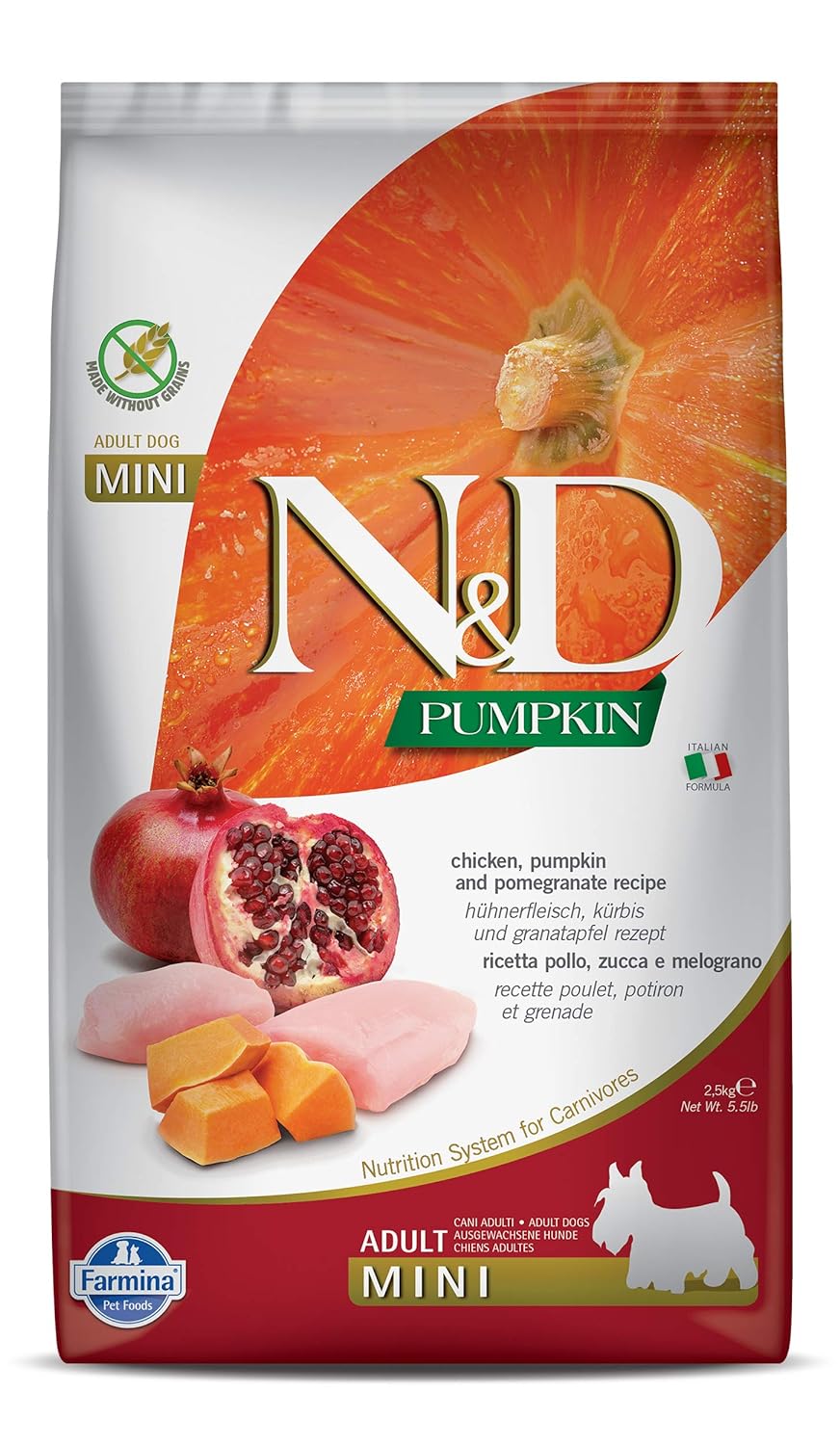 N&D Pumpkin Chicken & Pomegranate Grain Free Adult Mini Dog Dry Food