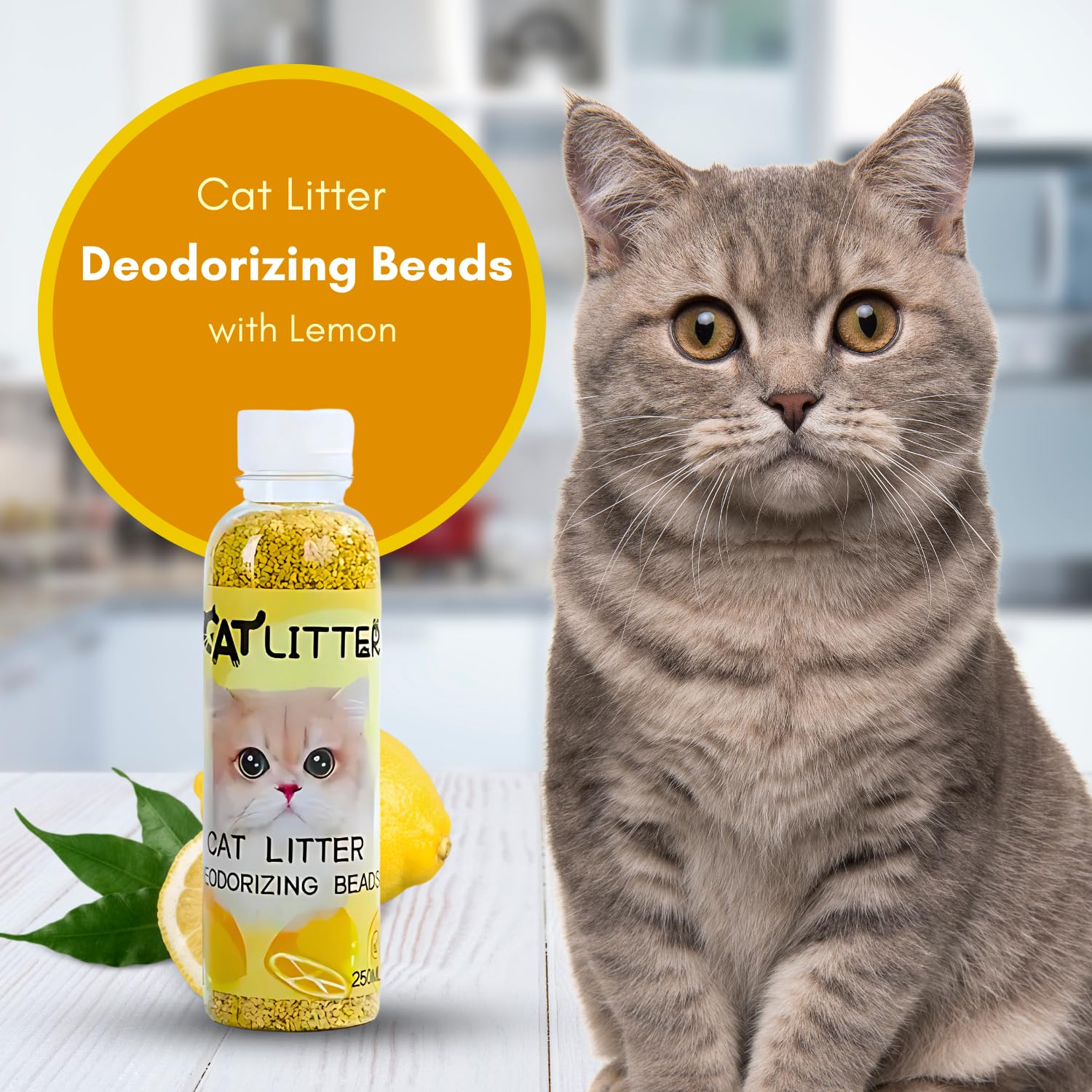 Pets Empire Cat Litter Deodorizing Beads with Lemon Fragrance (Pack of 2)