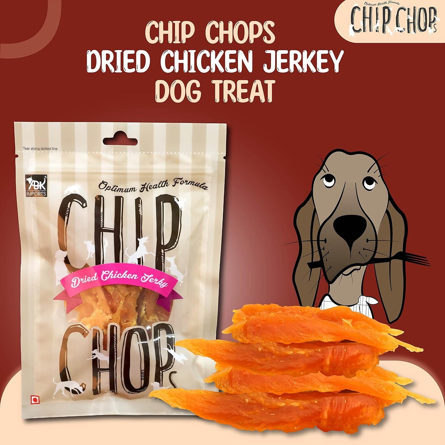 CHIP CHOP DRIED CHICKEN JERKY DOG TREATS 70g