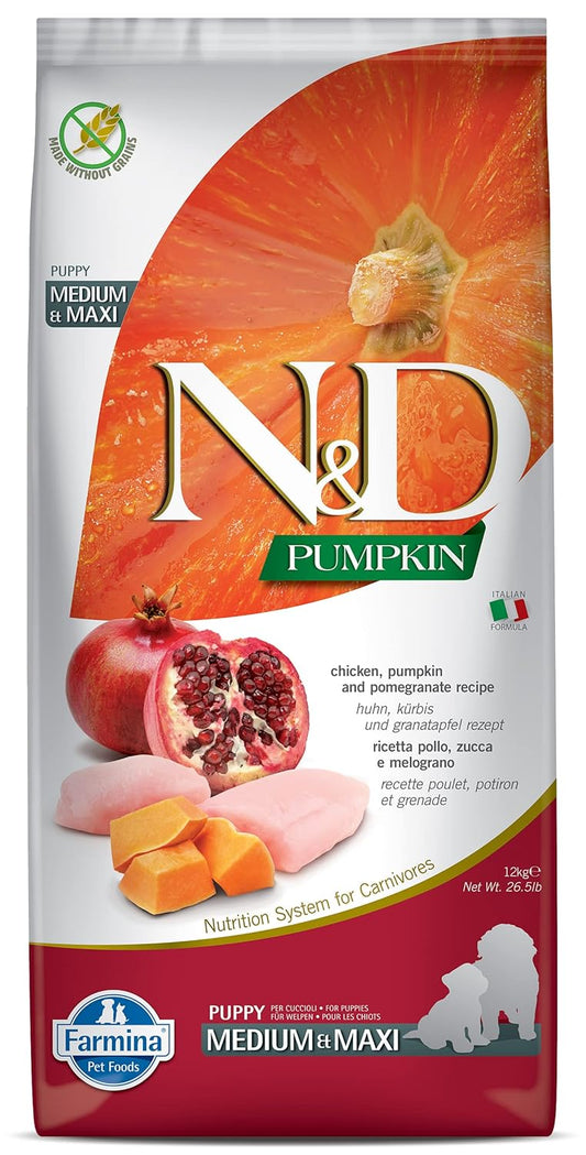 N&D Puppy Medium & Maxi Breed Pumpkin, Chicken & Pomegranate