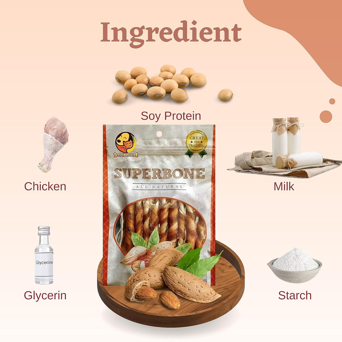 SuperBone All Natural Almond Oil Stick Dog Treat