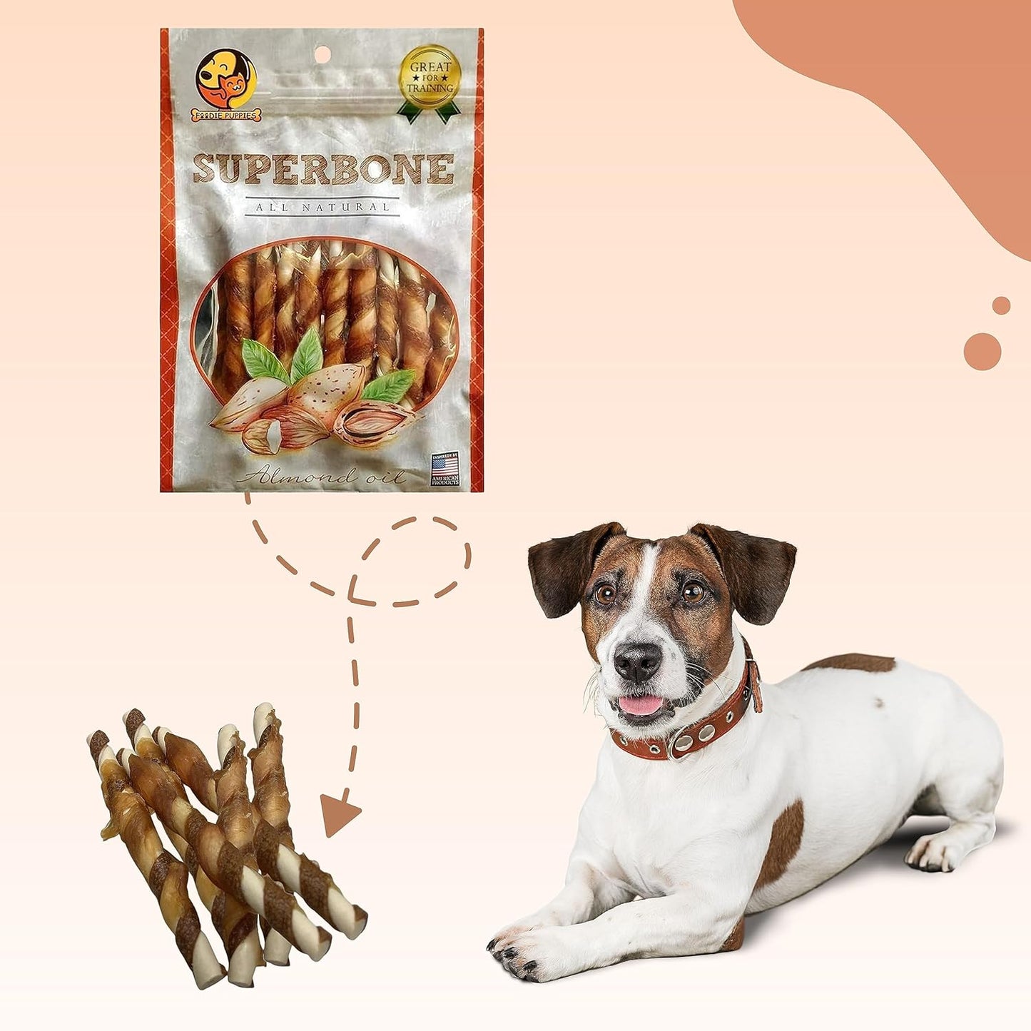 SuperBone All Natural Almond Oil Stick Dog Treat