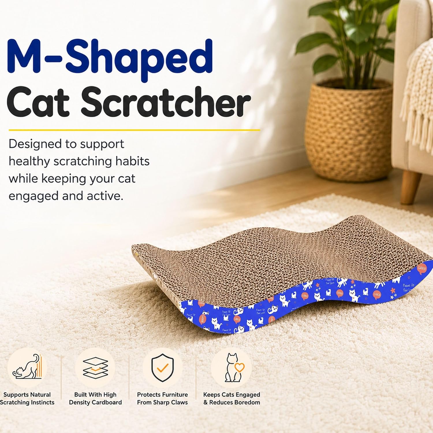 Pets Empire Scratch Board with a Curved Wave Design