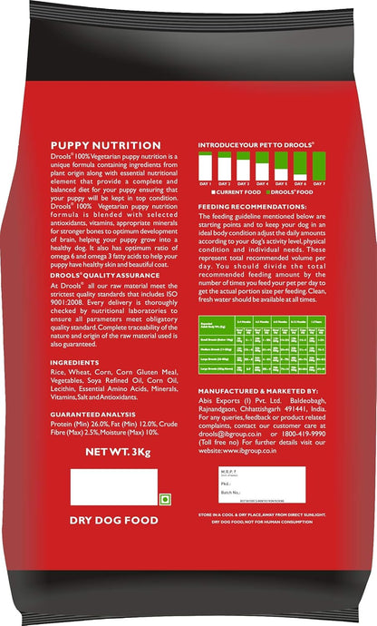 Drools 100% Vegetarian Adult Dog Food, 3 kg
