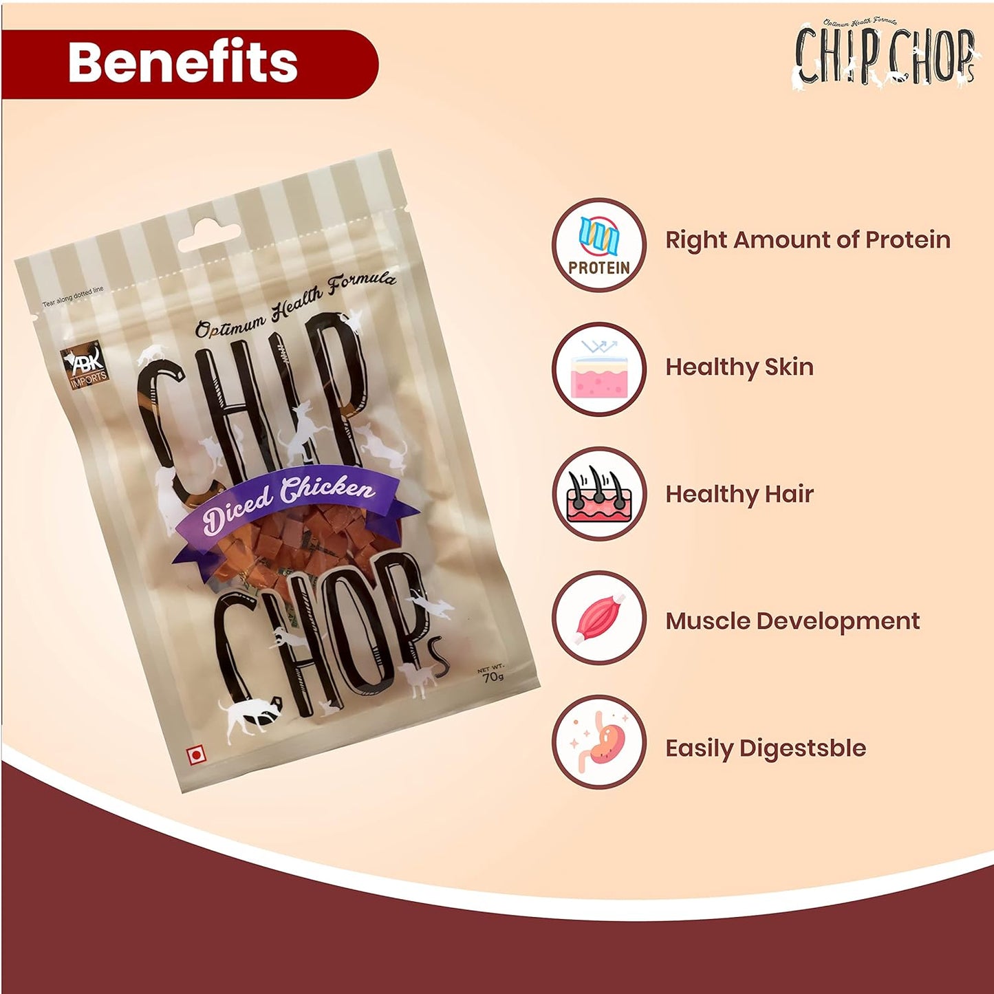 CHIP CHOP DICED CHICKEN DOG TREATS 250g