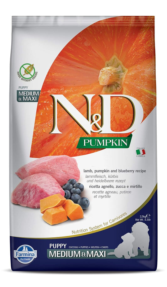 N&D Puppy Medium Maxi Pumpkin, Lamb and Blueberry 2.5kg
