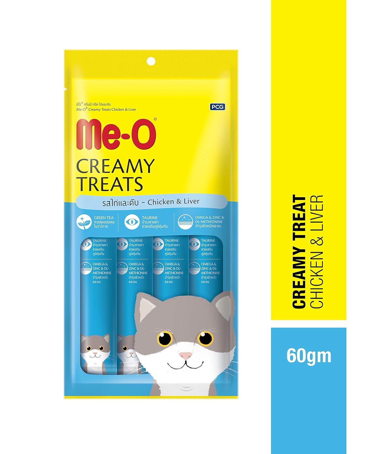 Me-O Creamy Cat Treats - Chicken & Liver Flavor  60g