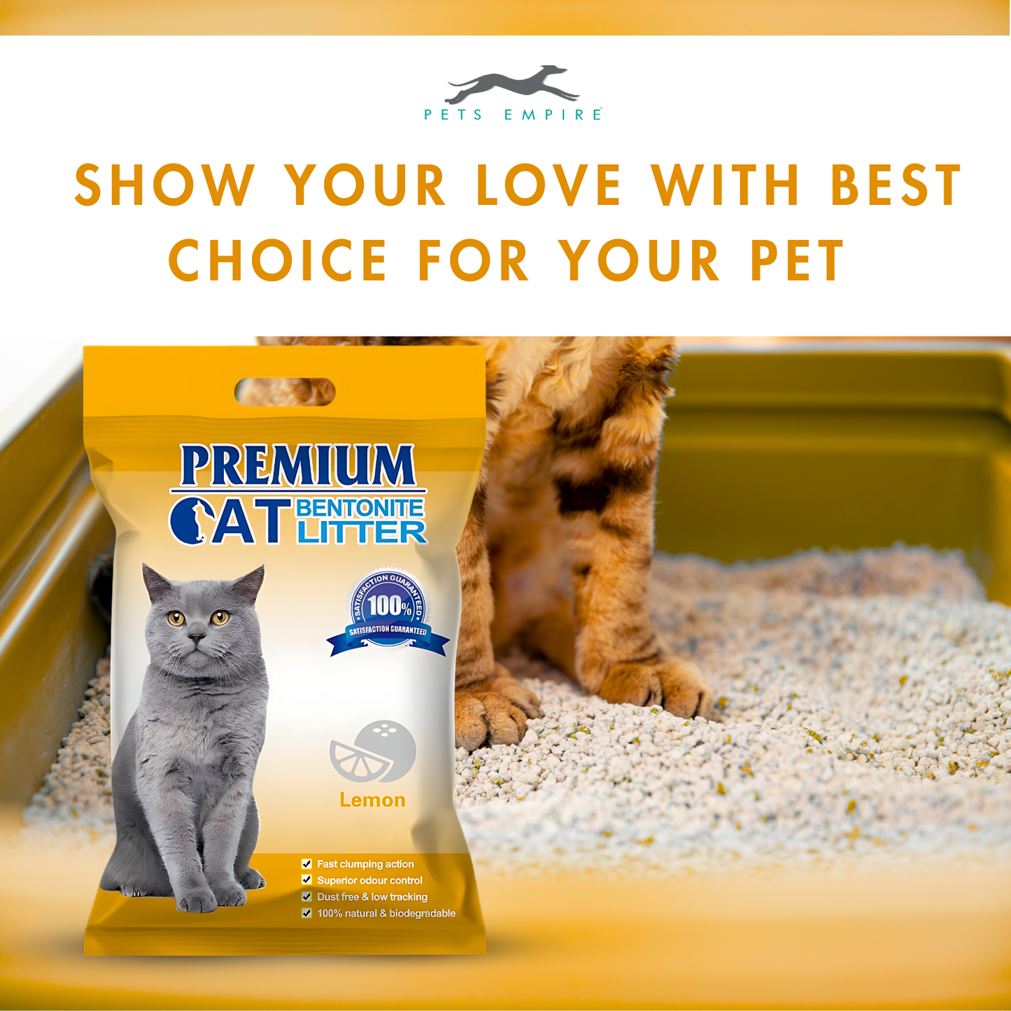 Pets Empire Premium Cat Litter - Lemon Scented