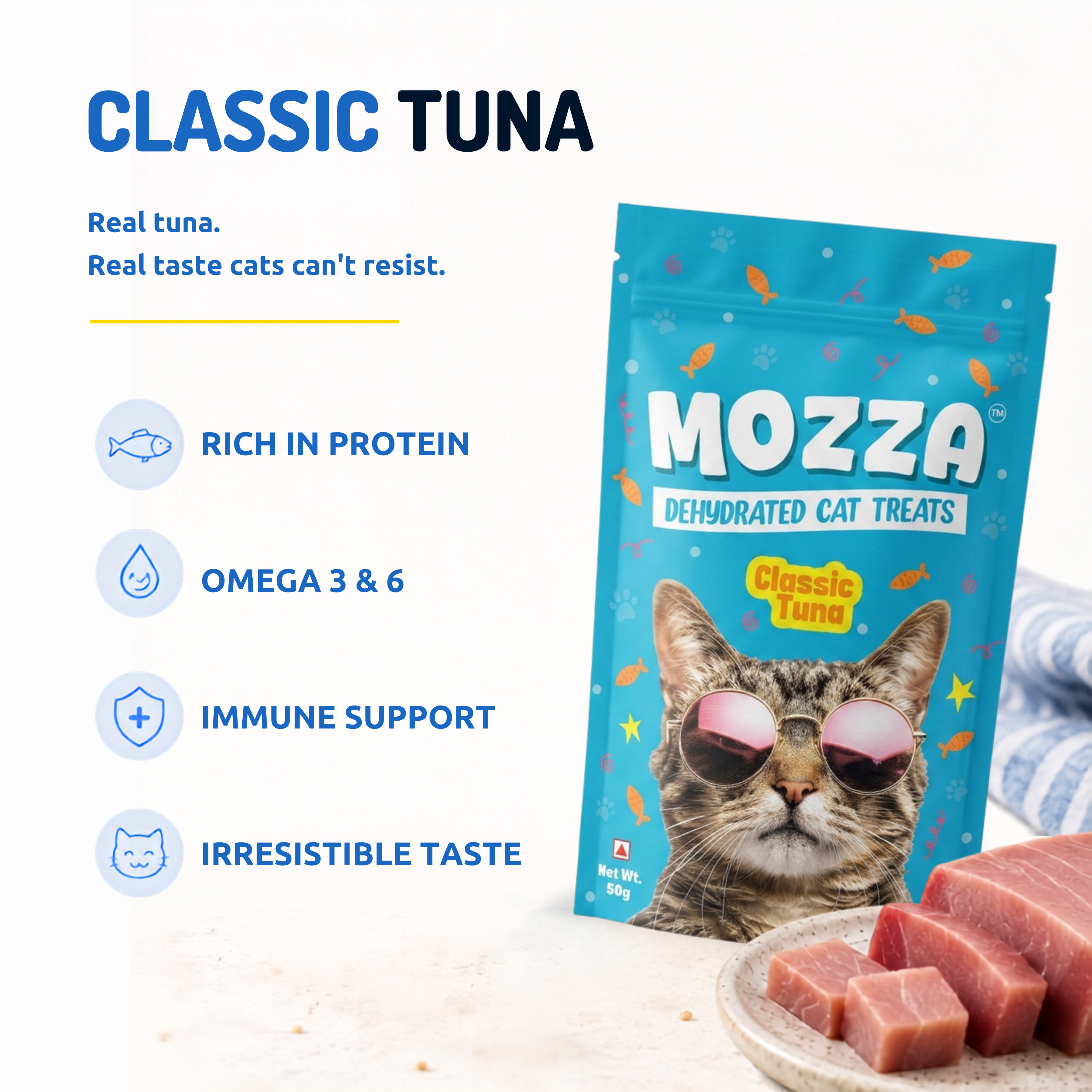 Mozza Classic Tuna Treat for cats ( 50gms)- Pack Of 2