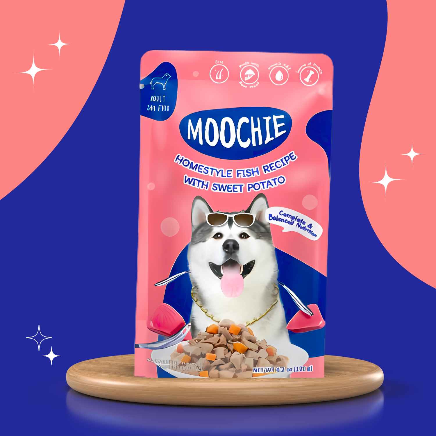 Moochie Fish & Sweet Potato Wet Dog Food – 120g | Healthy & Nutritious HomeStyle Meal for Dogs