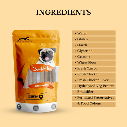 Pets Empire Barkbites Dog Treats 70 GMS (Carrot Flavour)