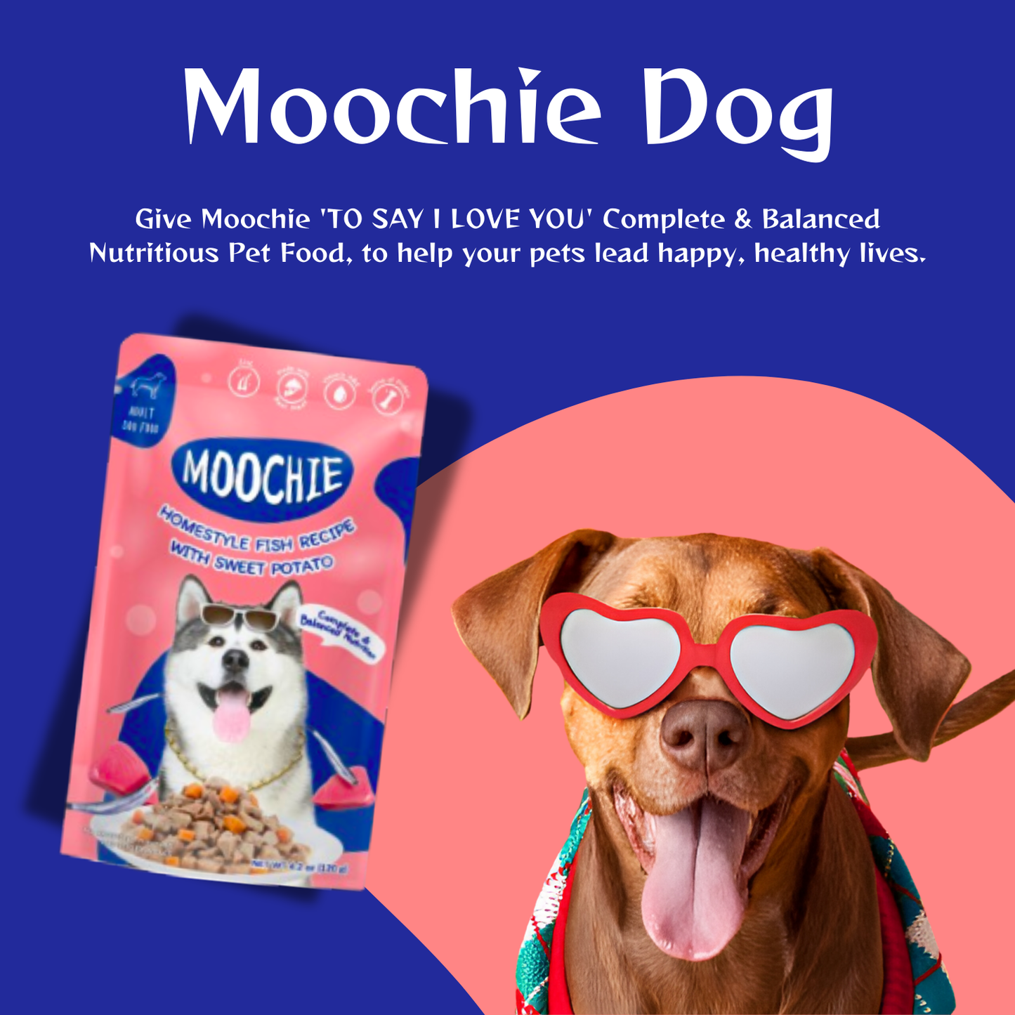 Moochie Wet Dog Food HomeStyle with Fish & Sweet Potato (120g)
