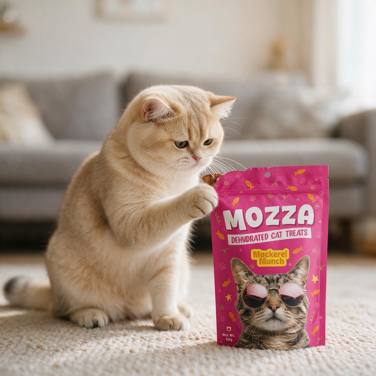Pets Empire Mozza Mackerel Munch Treat for cats 50g- Pack Of 2