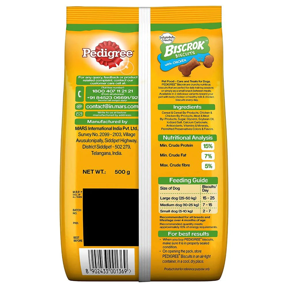 Pedigree Biscrok Chicken Flavour Dog Biscuits (Above 4 Months)-900g