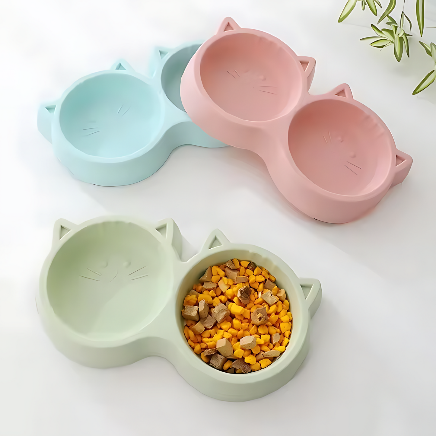 Pets Empire Pet Cat Face Double Bowl