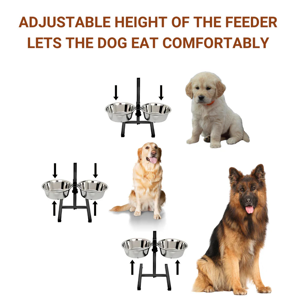 Pets Empire Adjustable Double  Diner For Dog