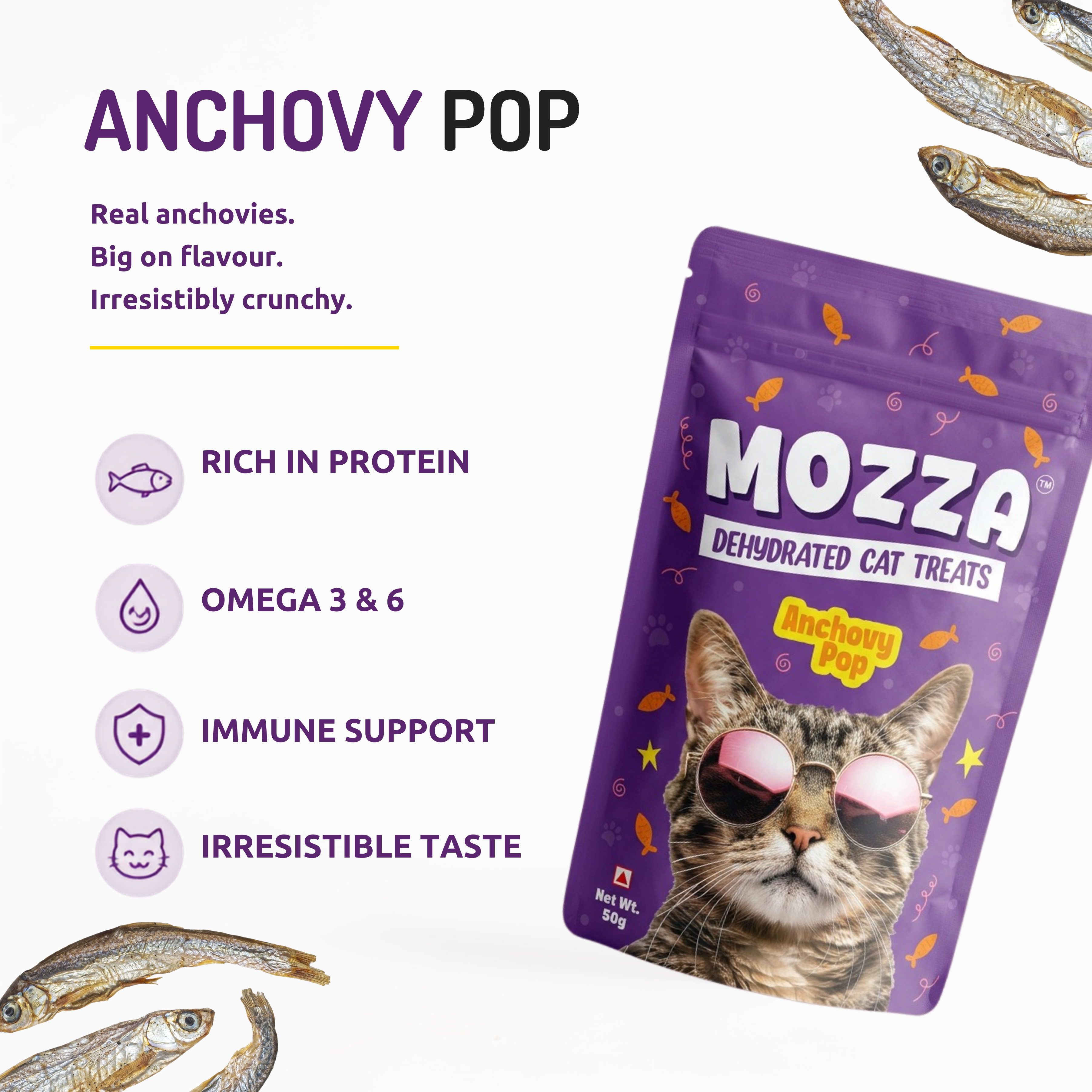 Pets Empire Mozza Anchovy Pop Treats for Cats ( 50gms)- Pack Of 2