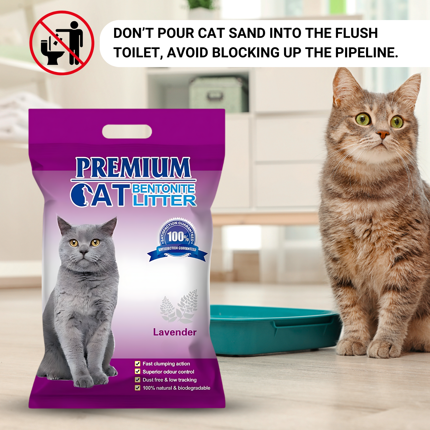 Pets Empire Premium Cat Litter Lavender Scented - Main Image
