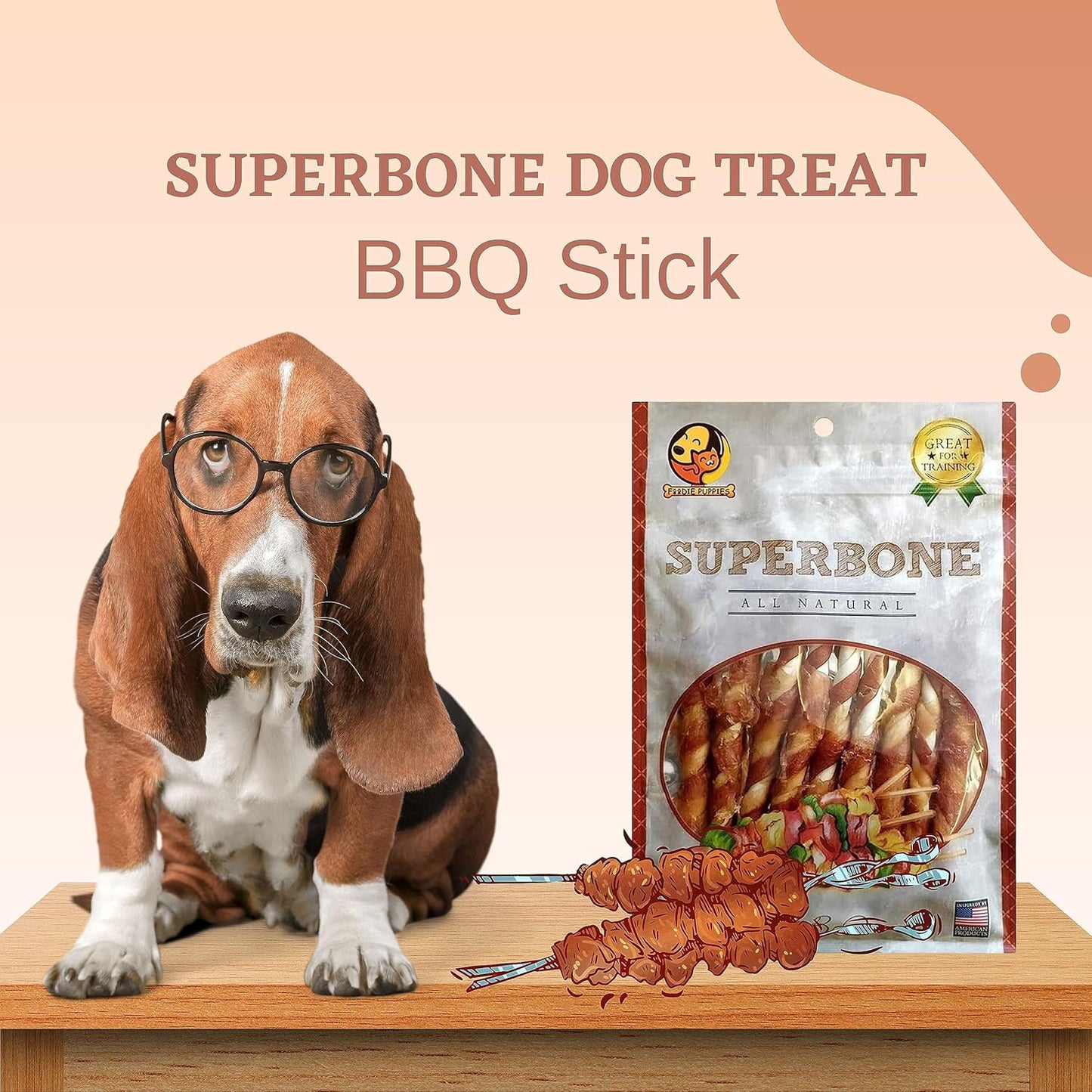 Superbone All Natural Chicken BBQ Sticks Dog Treat