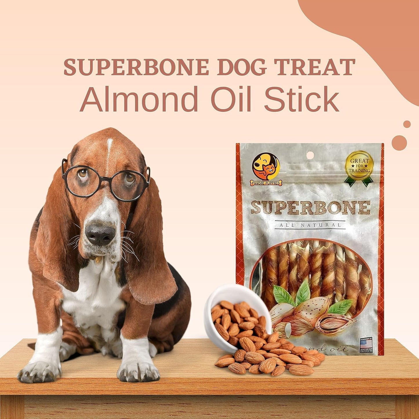 SuperBone All Natural Almond Oil Stick Dog Treat