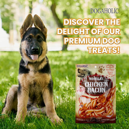 Dogaholic Noodles Chicken Bacon Strips Smoke Flavor Dog Treat - 130g
