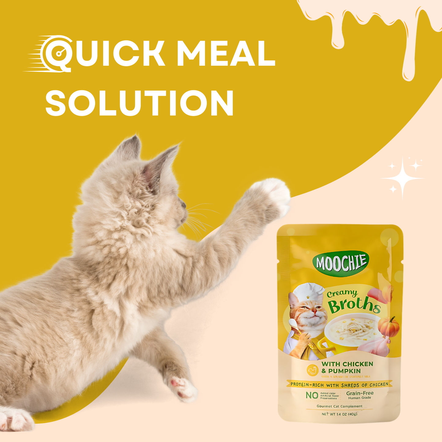 Moochie Creamy Broths for Cats - All Mix Flavors (40g)Each