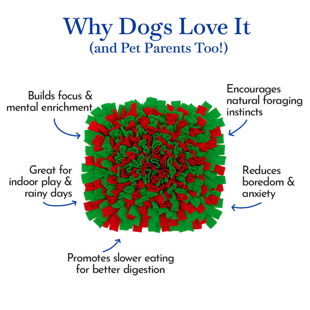 Pets Empire Interactive Snuffle Mat for Dogs – Stimulating Sniff & Play Mat (Green&Red)