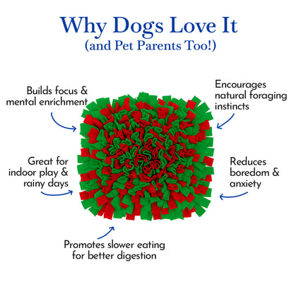 Pets Empire Interactive Snuffle Mat for Dogs – Stimulating Sniff & Play Mat (Green&Red)