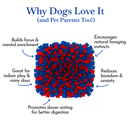 Pets Empire Interactive Snuffle Mat for Dogs – Stimulating Sniff & Play Mat (Red & Blue)