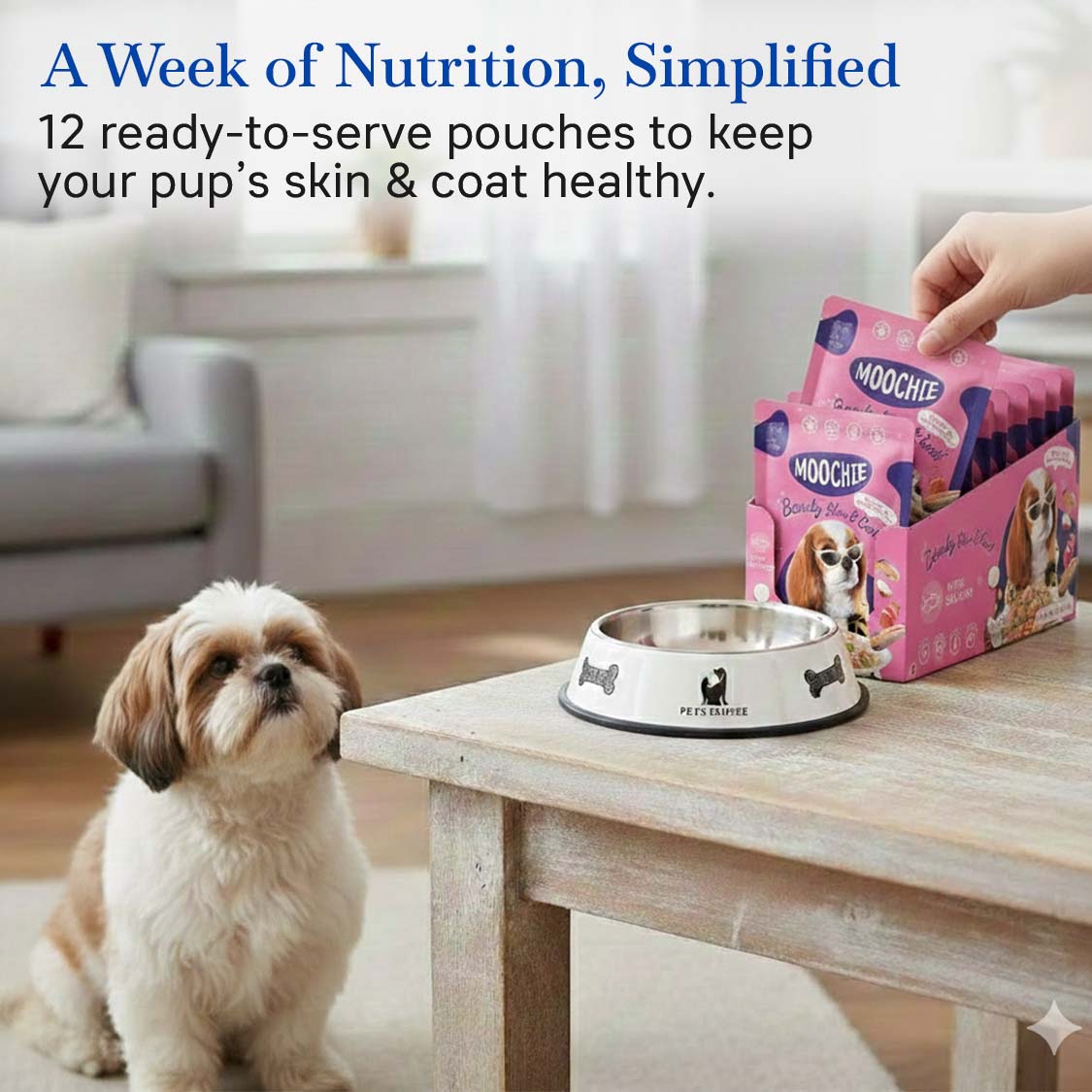 Moochie Beauty Skin & Coat Wet Dog Food – 85g Pouch | Promotes Healthy Skin & Shiny Coat