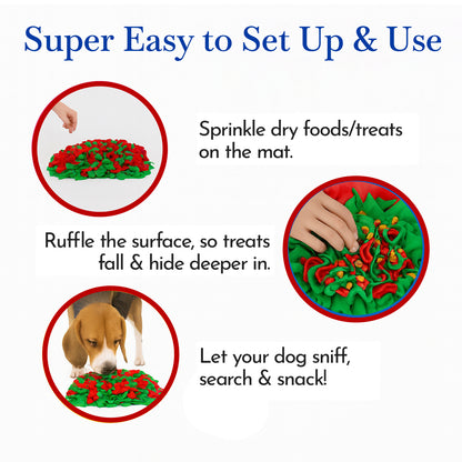 Pets Empire Interactive Snuffle Mat for Dogs – Stimulating Sniff & Play Mat (Green&Red)