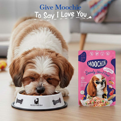Moochie Beauty Skin & Coat Wet Dog Food – 85g Pouch | Promotes Healthy Skin & Shiny Coat