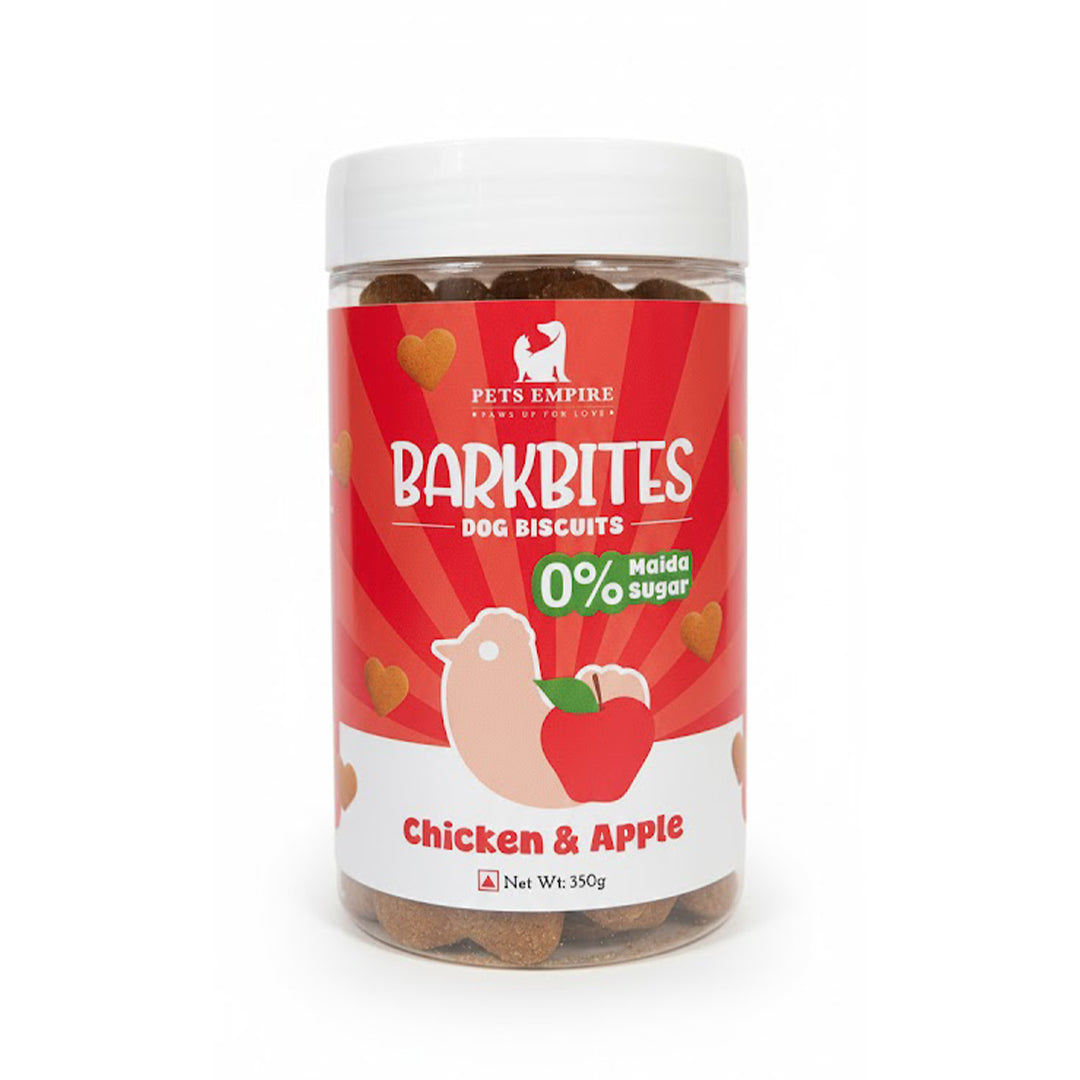 Pets Empire barkbites Chicken & Apple Biscuit Jar- 350g