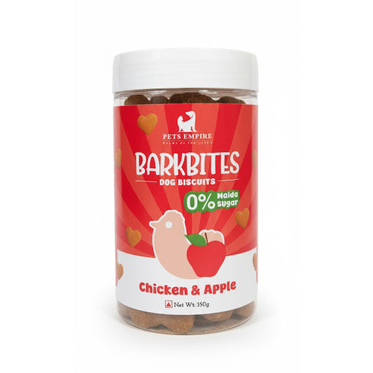 Pets Empire barkbites Chicken & Apple Biscuit Jar- 350g