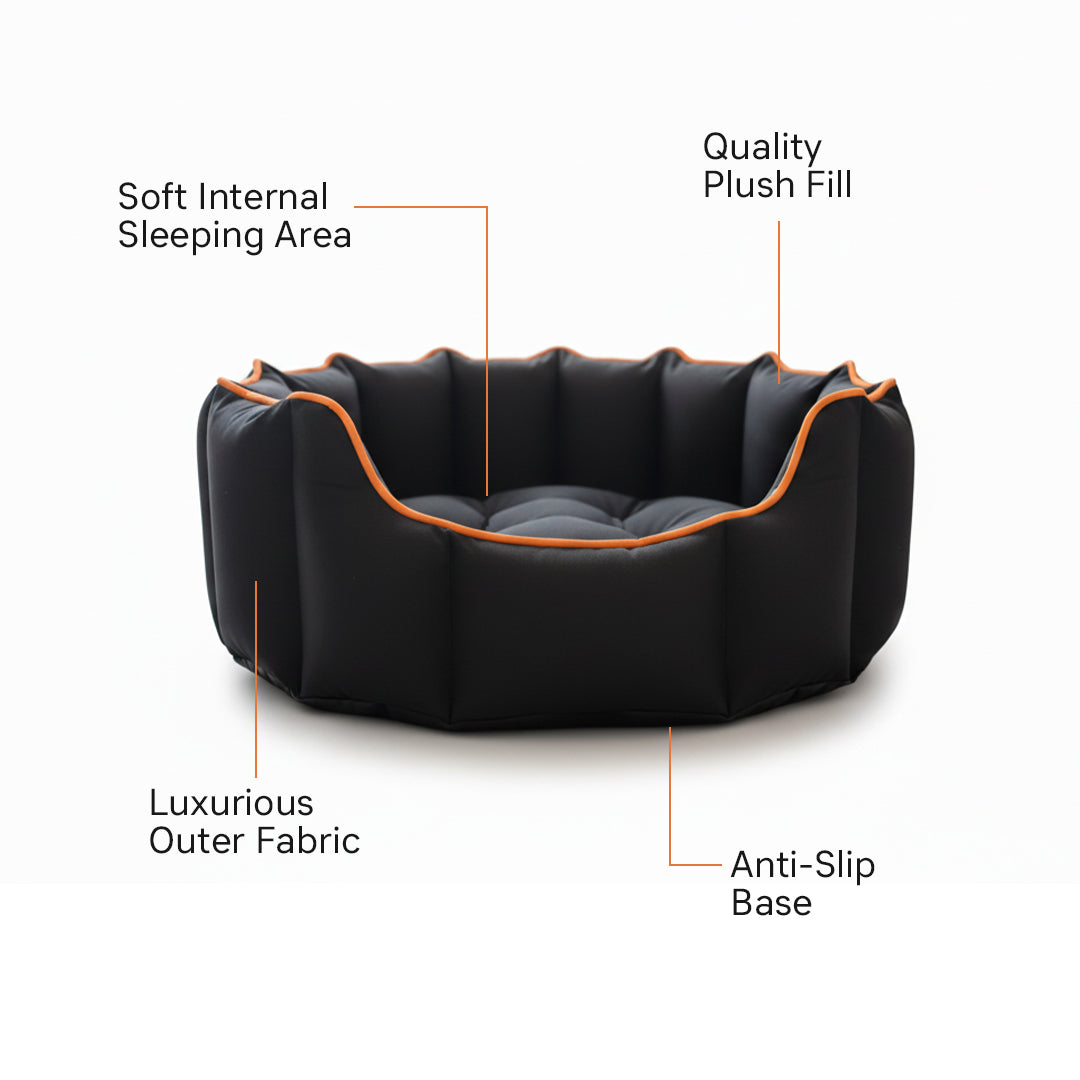 Pets Empire Cozy Charcoal Black Bed for Dogs & Puppies