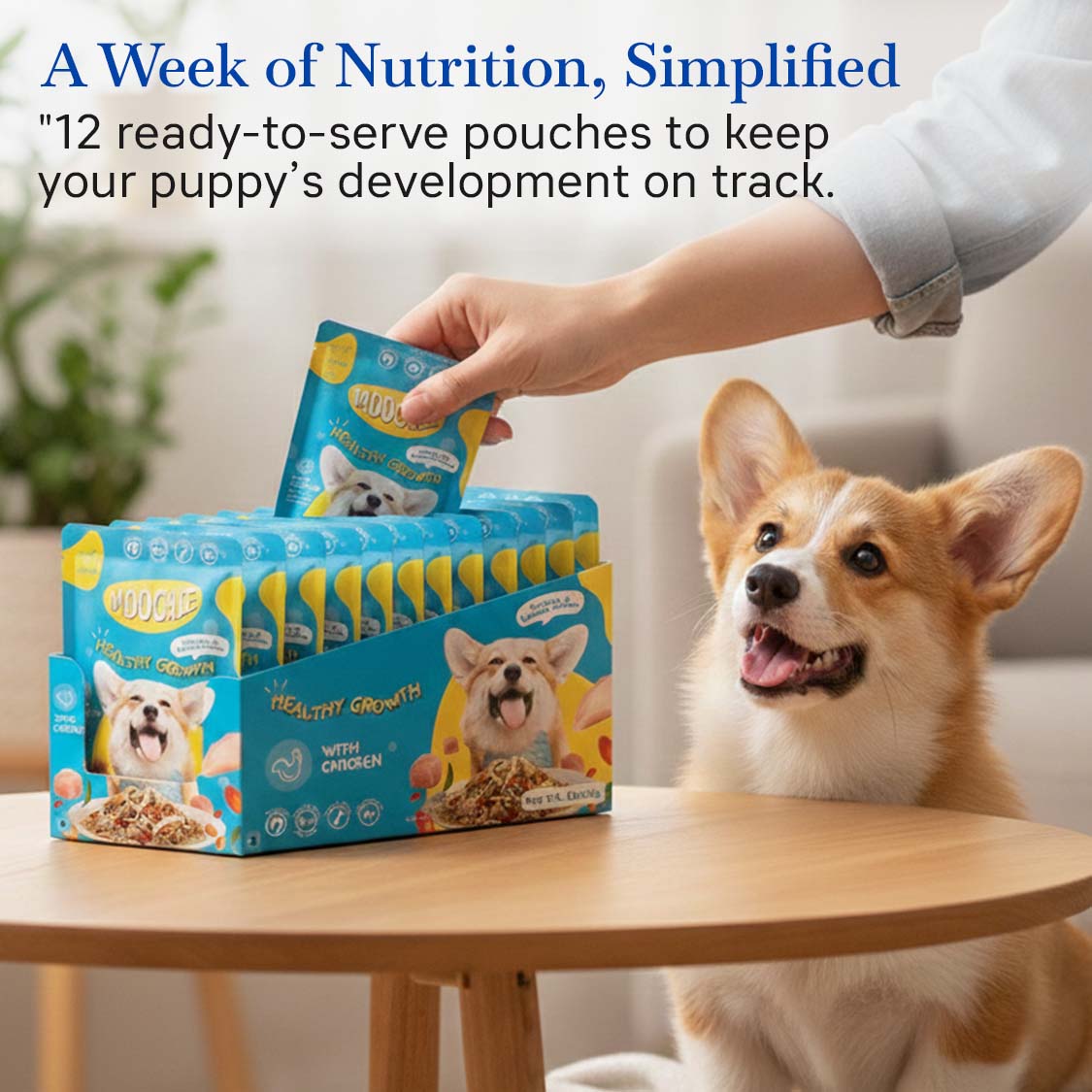 Moochie Healthy Growth Wet Dog Food – 85g Pouches | Nutritious Meal for Puppies & Adult Dogs