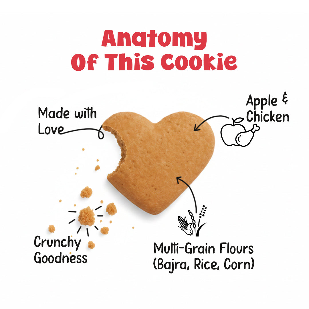 Pets Empire barkbites Chicken & Apple Biscuit Jar- 350g