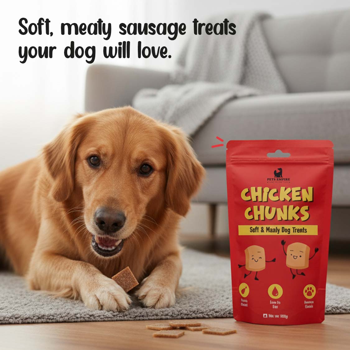 Pets empire Real Chicken Chunks Treat for dogs ( 100gms)