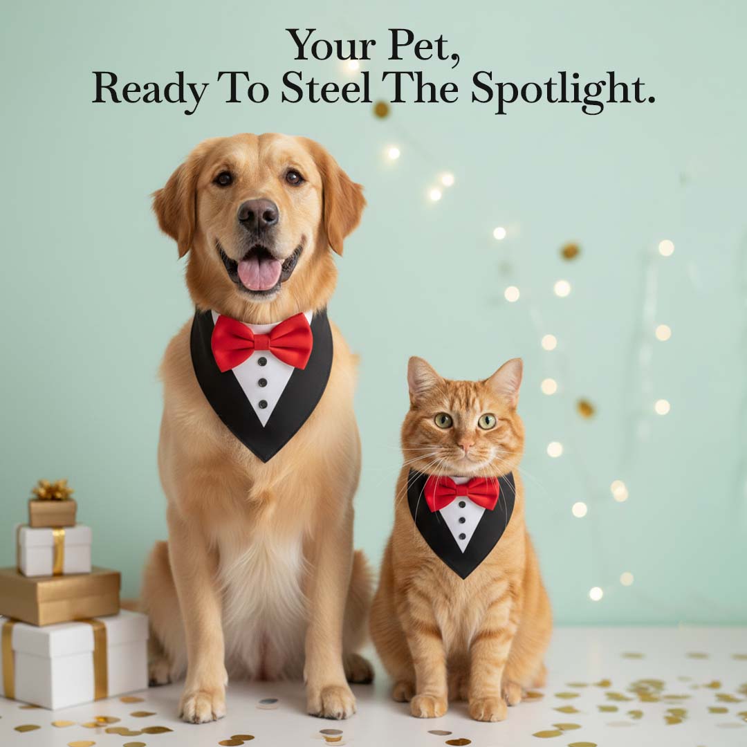 Pets Empire Tuxedo Bandana for Dogs Black & White