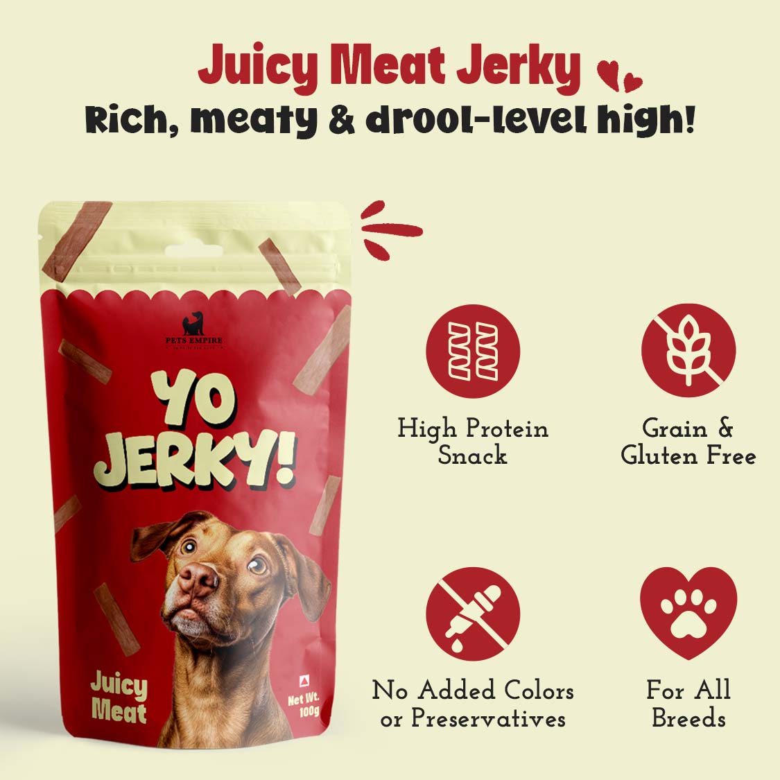 Pets Empire YO! Jerky  Treats For Dogs  (100gms)