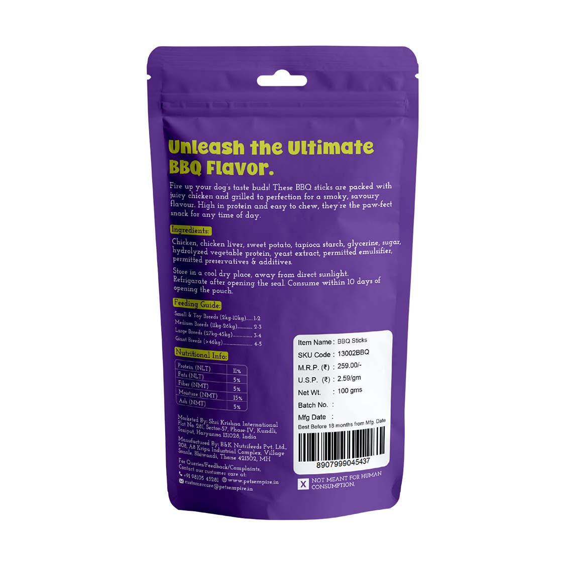 Pets Empire BBQ Sticks Treat for dogs ( 100gms)