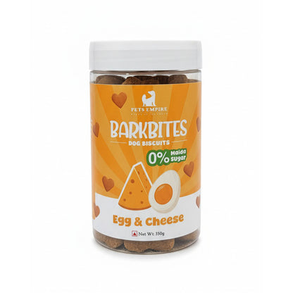 Pets Empire barkbites Egg & Cheese Biscuit Jar- 350g