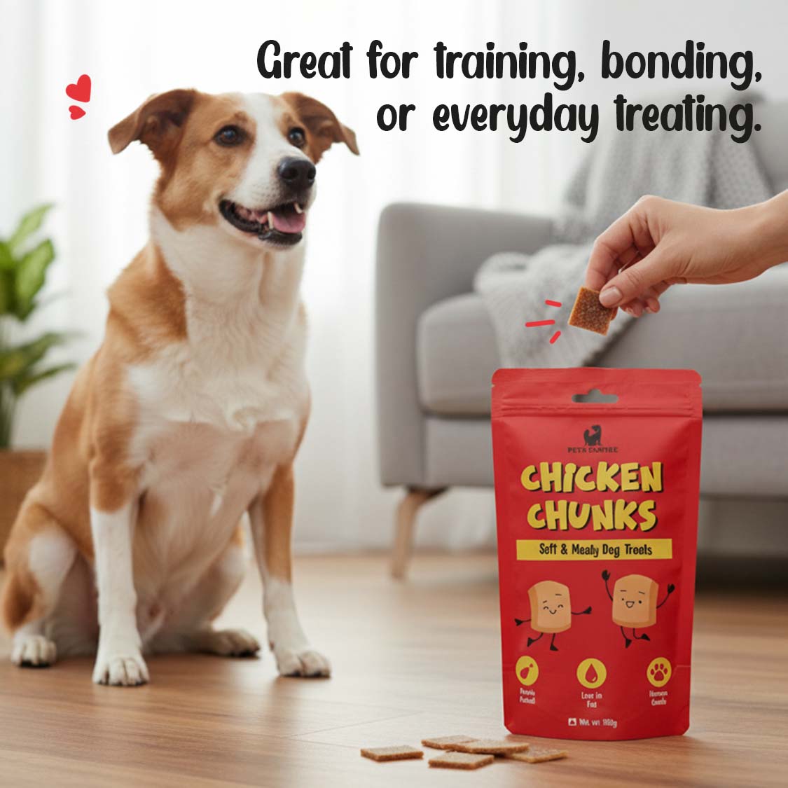 Pets empire Real Chicken Chunks Treat for dogs ( 100gms)