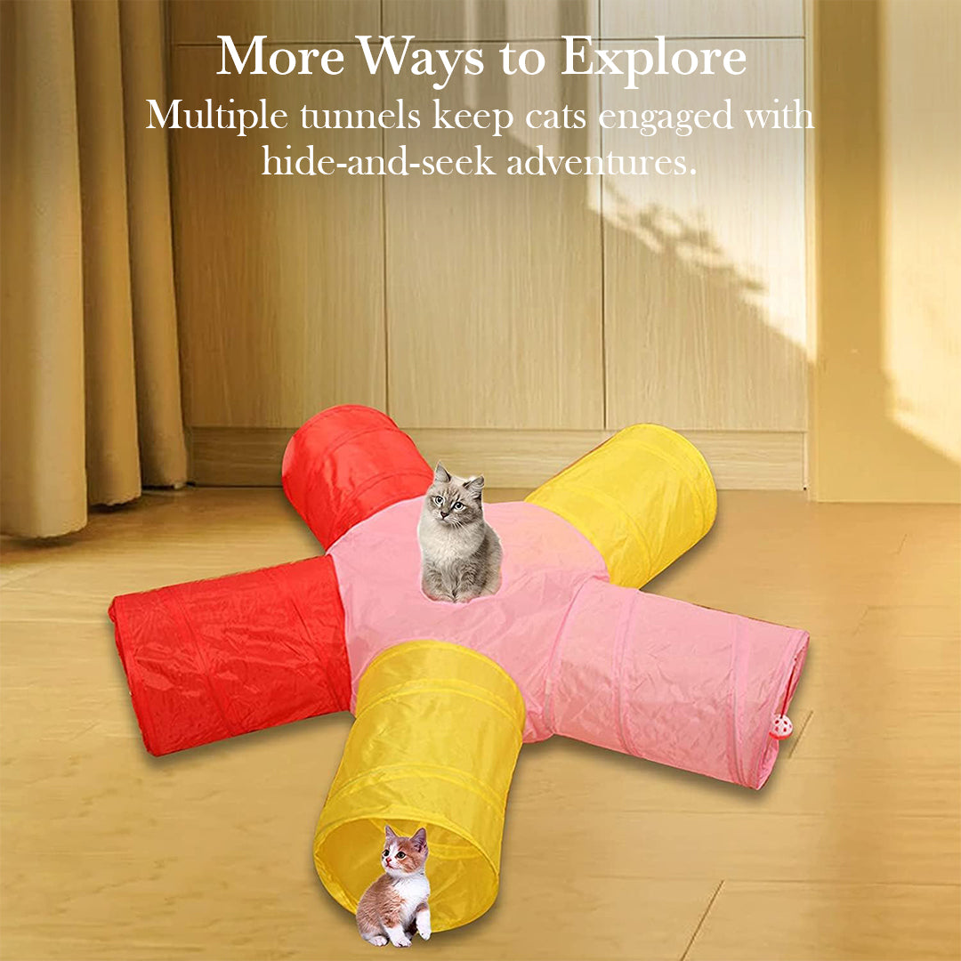 Pets Empire Five Way  Collapsible Cat Tunnel Toy