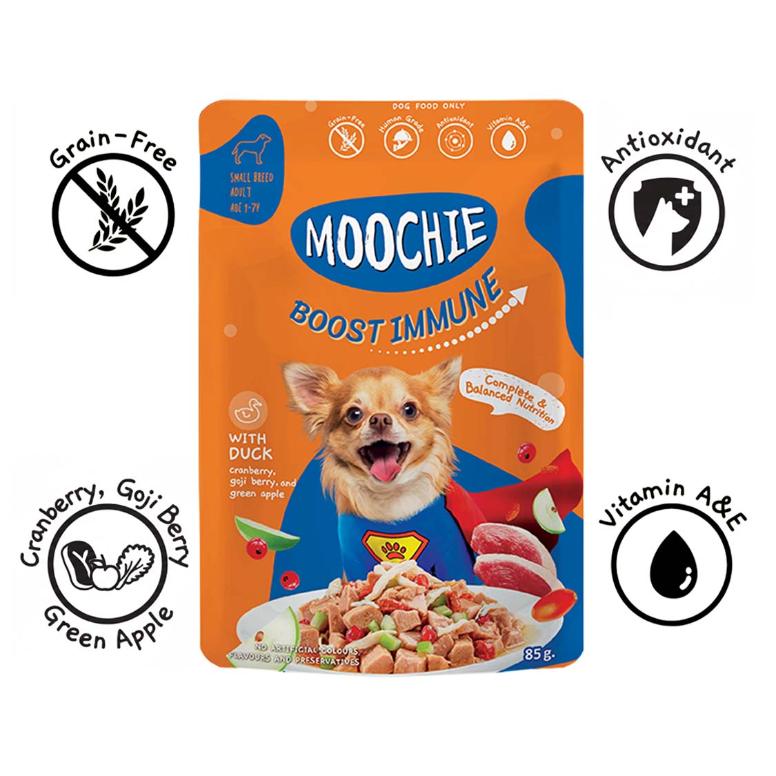 Moochie Boost Immune Wet Dog Food – 85g Pouches | Strengthen Immunity & Support Vitality